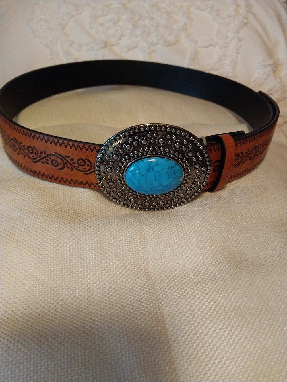 Turquoise Concho Western Leather Belt - Women Accessories